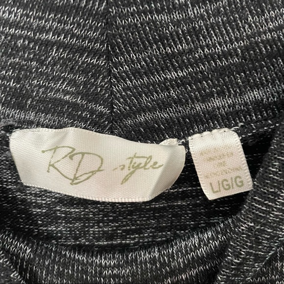 RD style turtle neck sweater dress or tunic size large black & silver heathered - Picture 3 of 3